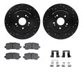 Dynamic Friction Co 8312-58029, Rotors-Drilled, Slotted-BLK w/ 3000 Series Ceramic Brake Pads incl. Hardware, Zinc Coat 8312-58029